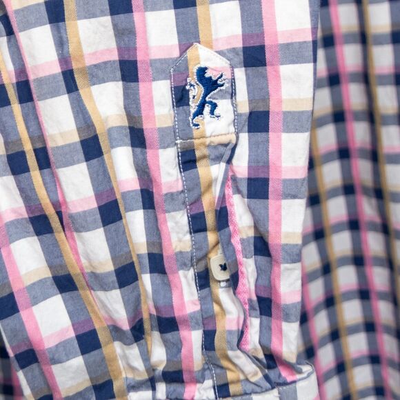 BUGATCHI Men's XL Long Sleeve Dress Shirt Multicolored Checked Print - Picture 3 of 5